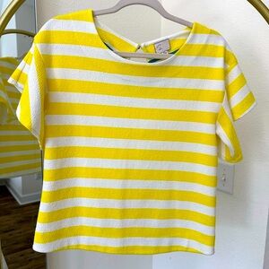 Anthropologie Postmark Edie Yellow & White Striped Top